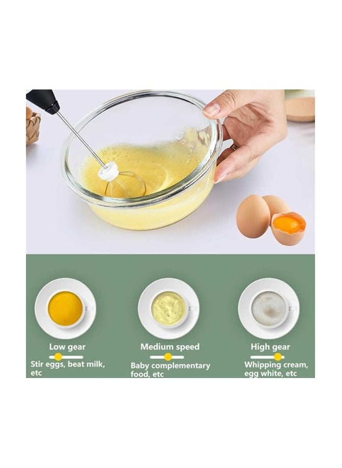 Generic - Rechargeable Milk Frother 3 Speeds Handheld Foam Maker With Stainless Whisk For Coffee, Latte, Cappuccino,Chocolate, Milk Tea, Coconut Milk, Durable Frother Drink Mixer - Image 1