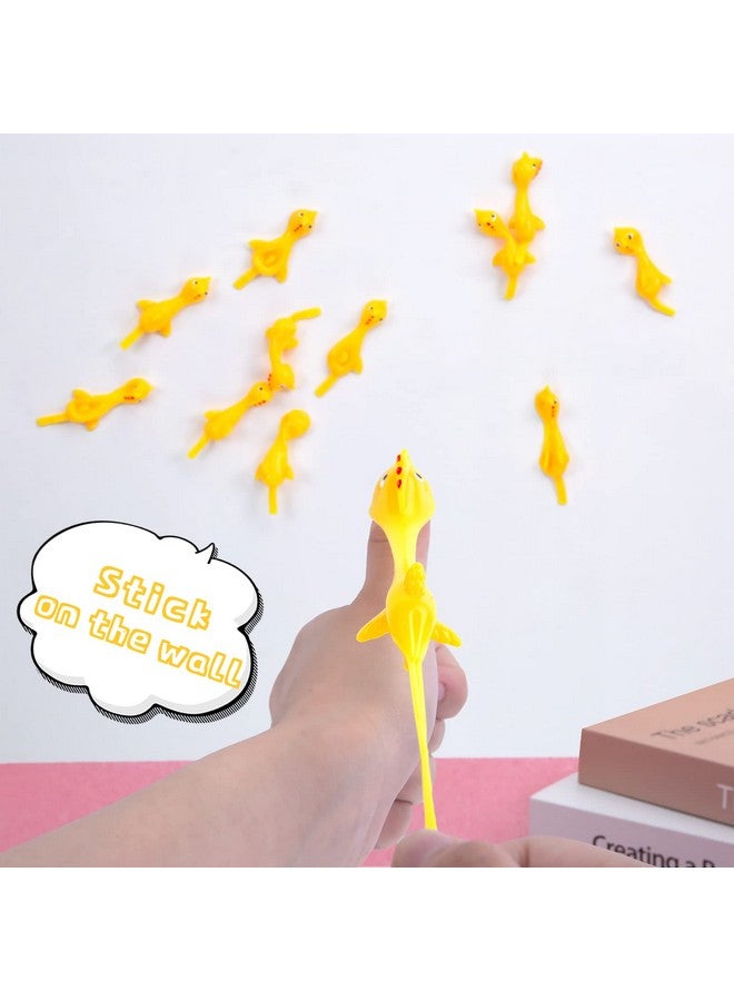 POPLAY 42Pcs Flying Chicken Slingshot Flicking Rubber Chicken Finger Catapult Toys Stretchy Chicken Toy For Kids Adults Party Favors Goody Bags Novelty Gifts - Image 4