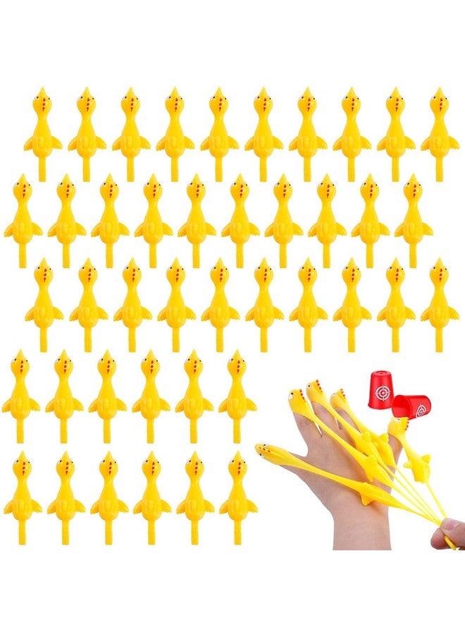 POPLAY 42Pcs Flying Chicken Slingshot Flicking Rubber Chicken Finger Catapult Toys Stretchy Chicken Toy For Kids Adults Party Favors Goody Bags Novelty Gifts - Image 1