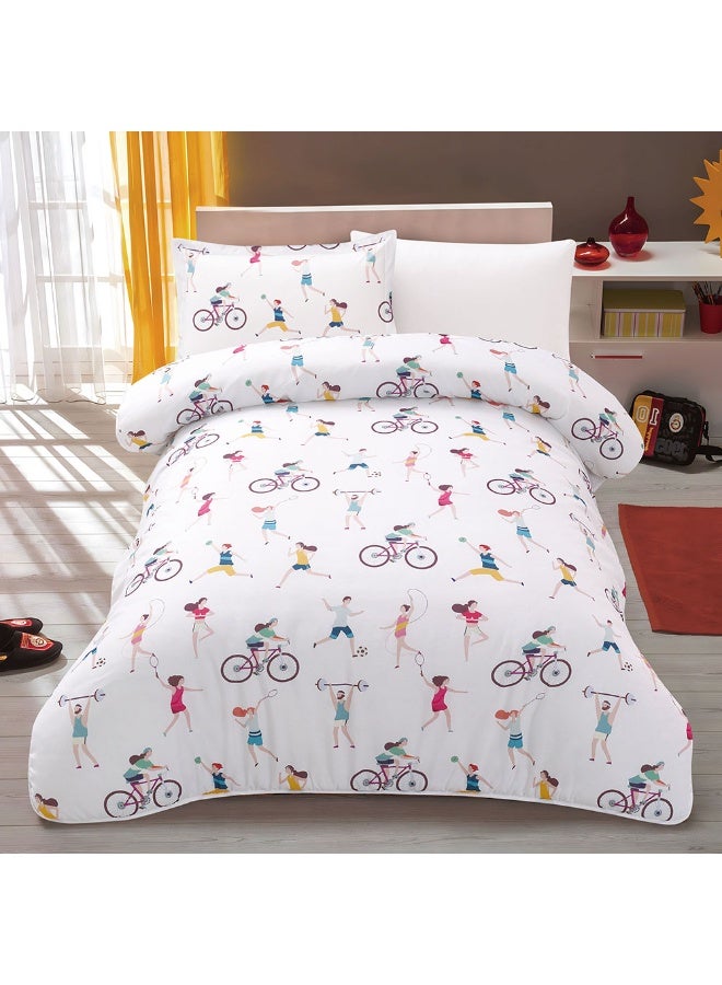 bukhamseen Lioa Soft Kids’ Comforter Set – 4 Pieces, Single Size, Stitched Filling – Lightweight & Cozy - Image 1