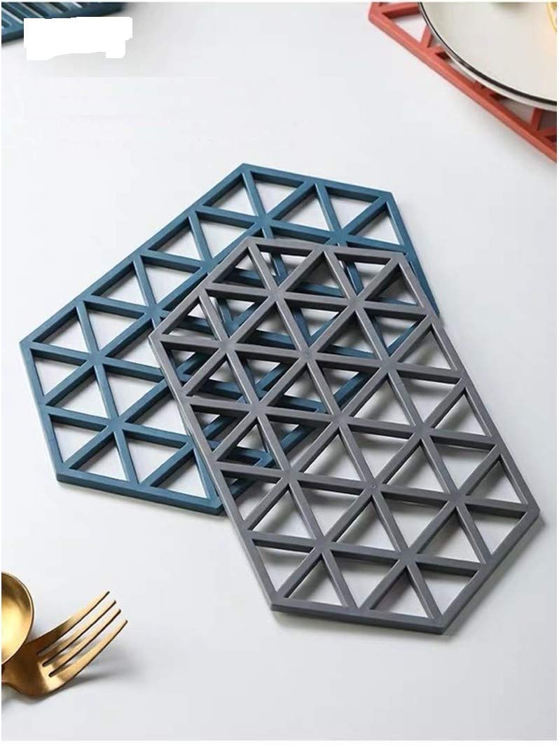 SHIDHMI Silicone Trivets Mats for Table Kitchen Counter, Rubber Thick Trivet Tableware Insulation Mat Cup Coaster Pot Hot Pads Heat Resistant (3 Piece Large Triangle) - Image 3