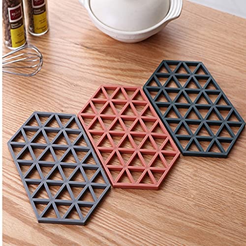 SHIDHMI Silicone Trivets Mats for Table Kitchen Counter, Rubber Thick Trivet Tableware Insulation Mat Cup Coaster Pot Hot Pads Heat Resistant (3 Piece Large Triangle) - Image 2
