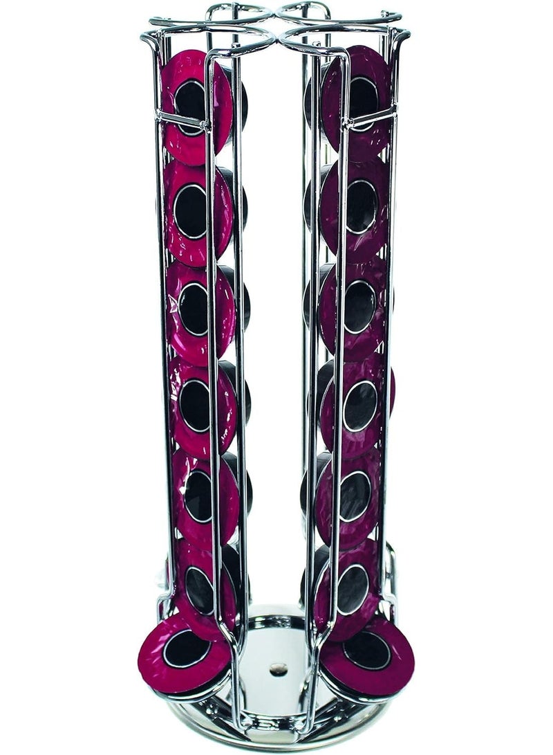 حامل كبسولات قهوة دوار، متوافق مع كبسولات قهوة لافازا ميو، ستاربكس فيريسمو، لافازا بلو، سي بي تي إل، كاي-في، تشيبو كافيسيمو، وكافيتالي. مثالي لتنظيم كبسولاتك بأناقة، (يحمل حتى 28 كبسولة) - Image 5