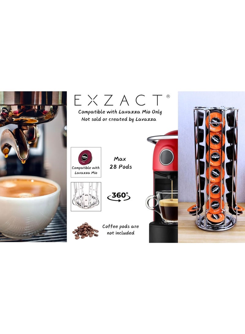 حامل كبسولات قهوة دوار، متوافق مع كبسولات قهوة لافازا ميو، ستاربكس فيريسمو، لافازا بلو، سي بي تي إل، كاي-في، تشيبو كافيسيمو، وكافيتالي. مثالي لتنظيم كبسولاتك بأناقة، (يحمل حتى 28 كبسولة) - Image 4