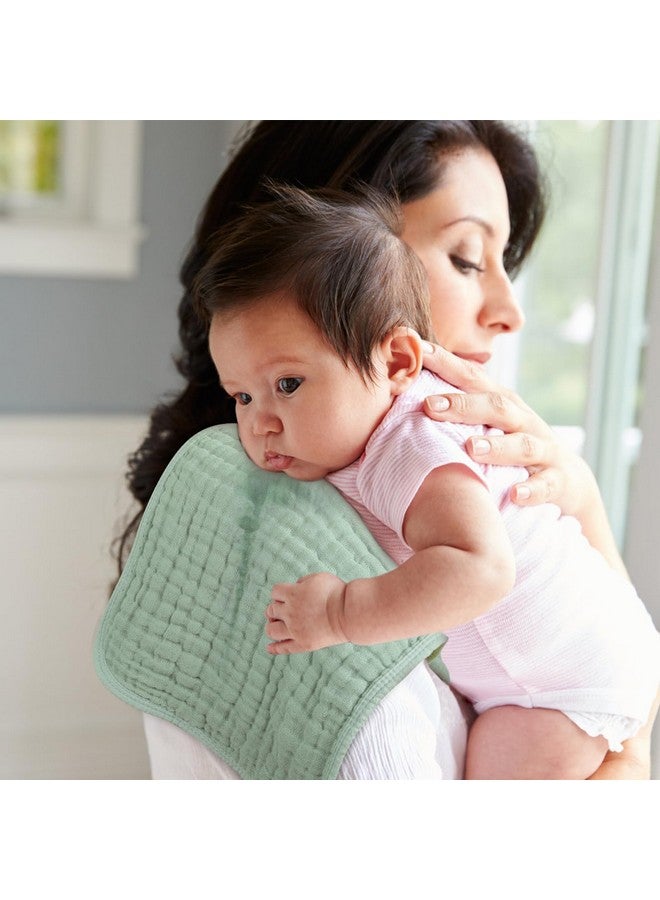 لوكسي مناديل تجشؤ من Looxii مصنوعة من قماش موسلين قطني 100%، مقاس كبير 20×10 بوصة، ناعمة للغاية وعالية الامتصاص، عبوة من 6 قطع من قماش التجشؤ للأطفال للأولاد والبنات، لون أبيض وأخضر - Image 5