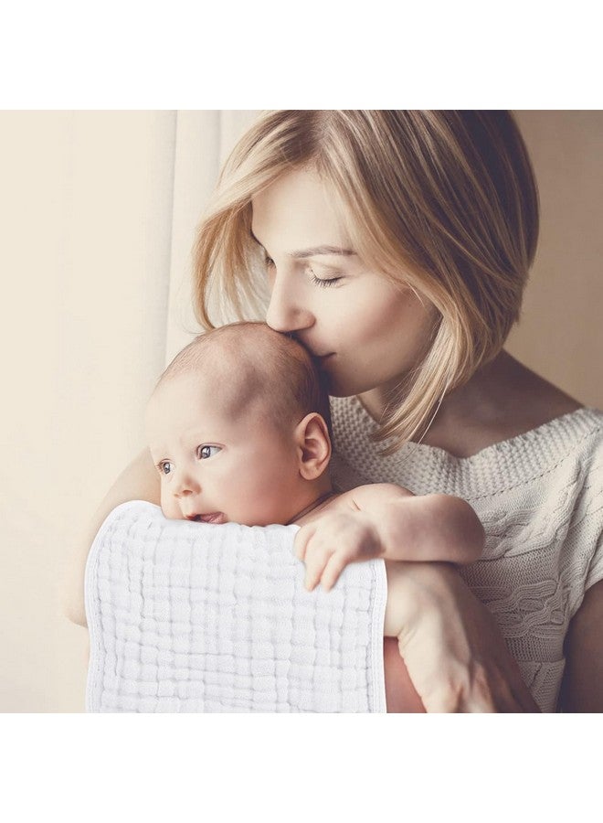 لوكسي مناديل تجشؤ من Looxii مصنوعة من قماش موسلين قطني 100%، مقاس كبير 20×10 بوصة، ناعمة للغاية وعالية الامتصاص، عبوة من 6 قطع من قماش التجشؤ للأطفال للأولاد والبنات، لون أبيض وأخضر - Image 3