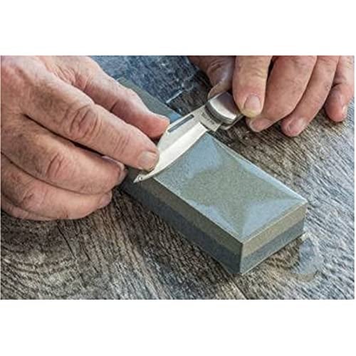 SBA PRIME Sharpening Stone Double-Sided Carborundum Whetstone with Plastic Base and Non-Skid Bottom - Image 3