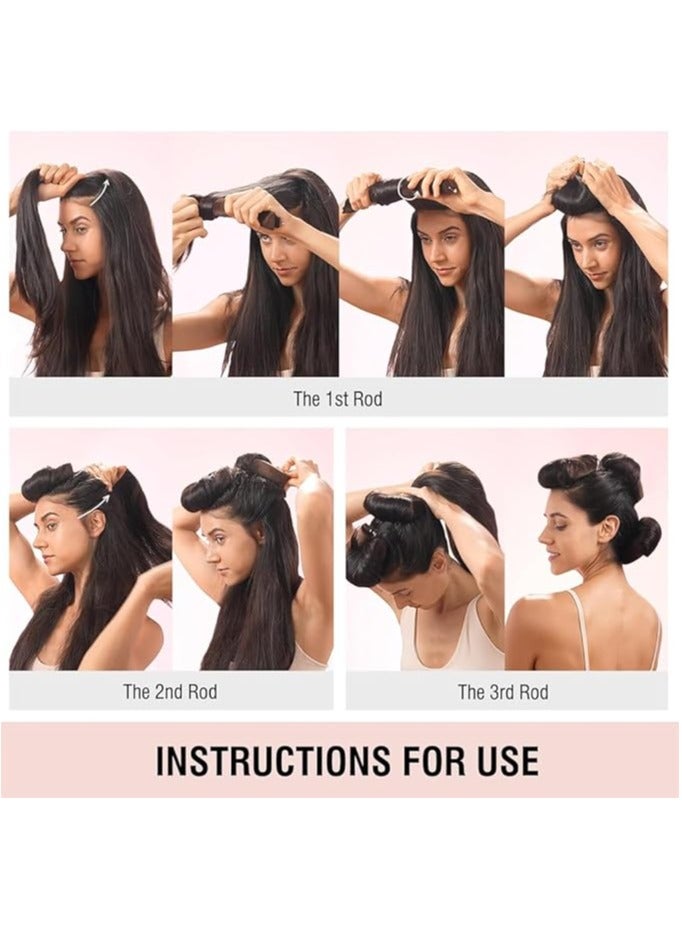 Heatless Hair Curler, 3 Pcs Overnight Curlers for Long Hair with Hook, Lazy Curlers, Sleep Styling Tools, Hair Curler Not Damage Hair, Natural Soft Wavy Curly Hair for Women (Black, Large)  - Image 3