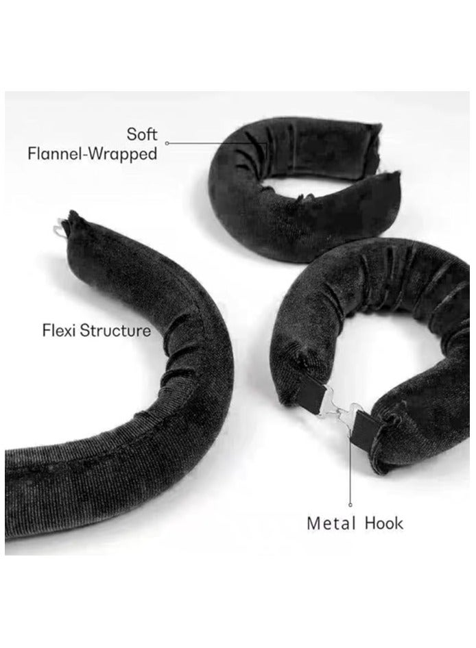 Heatless Hair Curler, 3 Pcs Overnight Curlers for Long Hair with Hook, Lazy Curlers, Sleep Styling Tools, Hair Curler Not Damage Hair, Natural Soft Wavy Curly Hair for Women (Black, Large)  - Image 2