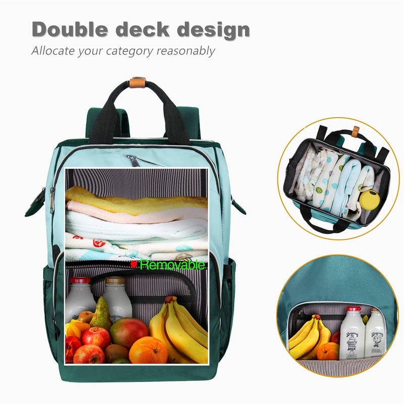 Hap Tim Baby Diaper Bag for Boys Girls, Large Backpack Diaper Bags with Double Compartments, Baby Registry Search Shower Gifts Stuff Newborn Must Haves, Greenï¼ˆ7340-GRï¼‰ - Image 5