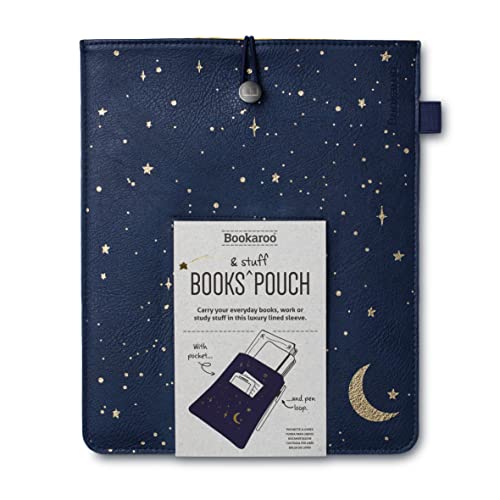 IF Bookaroo Books Stuff Pouch - Moon & Stars, Dark Blue/Gold - Image 1