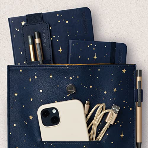 IF Bookaroo Books Stuff Pouch - Moon & Stars, Dark Blue/Gold - Image 3