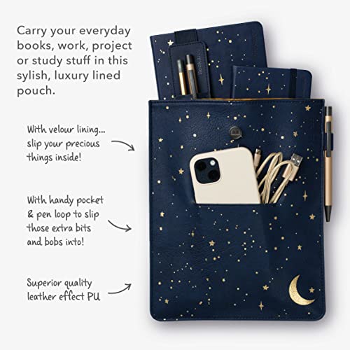 IF Bookaroo Books Stuff Pouch - Moon & Stars, Dark Blue/Gold - Image 2