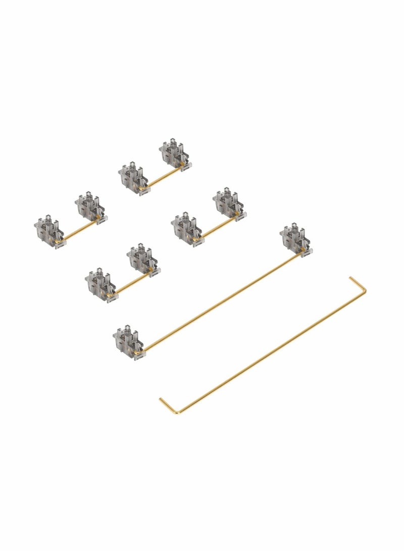 Excefore Transparent Smokey Plate Mount Stabilizer, 2U 6.25U Gold-Plated Wires Compatible with Cherry MX Plate Stabilizers, Smokey Plate Stabs 80% Keyboard Kit  - Image 4
