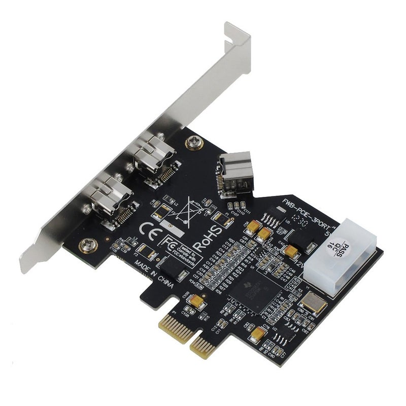 SEDNA - PCI-Express IEEE 1394b FireWire 3 Port Controller Card (2 External + 1 Internal) - Image 2