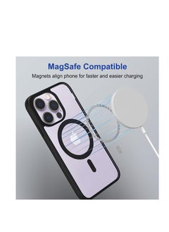 ماركة غير محددة جراب مغناطيسي شفاف كريستالي لهاتف iPhone 11 Pro Max (6.5 بوصة) جراب Magsafe [غير مصفر] [حماية عسكرية] [مغناطيس قوي رقم 1] جراب هاتف رفيع بغطاء رفيع - أسود  - Image 2