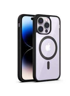 ماركة غير محددة جراب مغناطيسي شفاف كريستالي لهاتف iPhone 11 Pro Max (6.5 بوصة) جراب Magsafe [غير مصفر] [حماية عسكرية] [مغناطيس قوي رقم 1] جراب هاتف رفيع بغطاء رفيع - أسود  - Image 3
