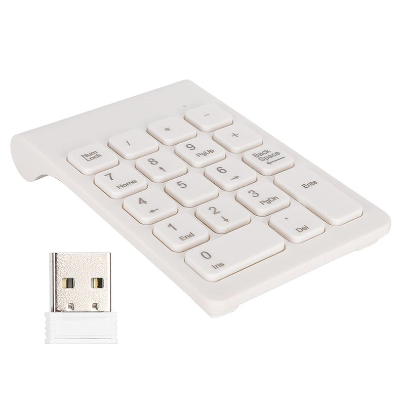 Wireless Numeric Keypad USB Keyboard For Laptop Fast Signal Transmission White - Image 5