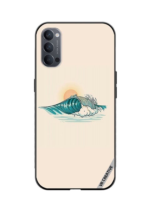 Protective Case Cover For Oppo Reno4 Pro 5G Waves Design Multicolour