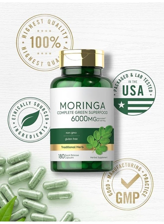 Moringa Oleifera | 180 Capsules | Non-GMO and Gluten Free Supplement | Complete Green Superfood | from Moringa Leaf Powder - Image 5