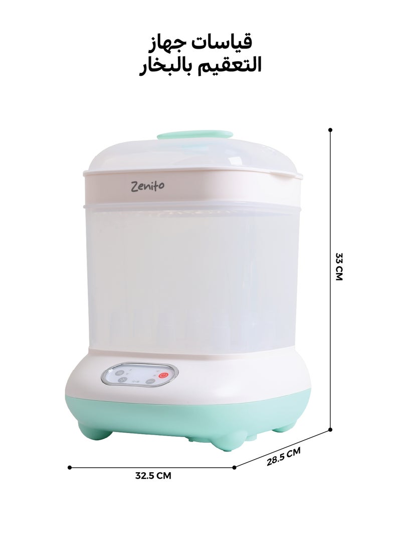 Zenito Electric Baby Bottle Sterilizer - Fast & Effective- Large Size Bottle Steriliser and Dryer 2 in 1, Hold 9 Bottles and Pacifiers, Electric Steam Steriliser for All Baby Bottles, Breast Pump Parts, Teething Toys, Newborn Essentials - White - Image 3