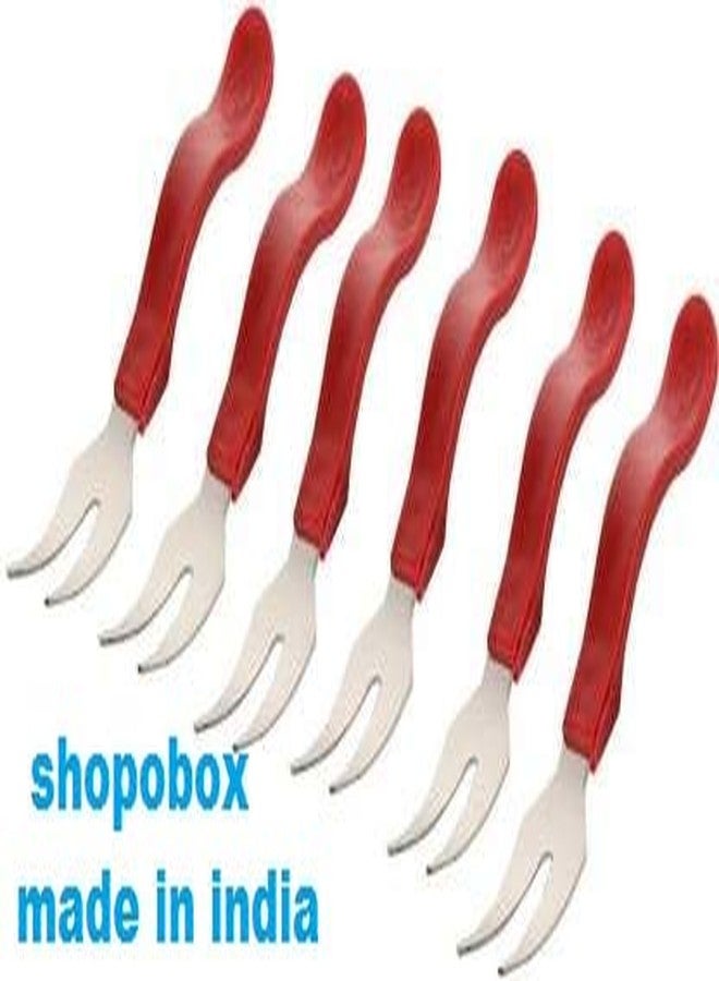 SHOPOBOX مجموعة شوك فواكه من الفولاذ المقاوم للصدأ عالي الجودة من SHOPOBOX، 12 قطعة (ألوان متعددة) - Image 3