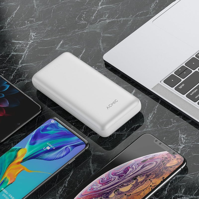 ACMIC Power Bank 20000mAh, Portable Charger Fast Charging Battery Pack Cell Phone Charger Dual Voltage Compact Powerbank, 2 USB C 2.0 QI Quick Charge Battery Pack for iPhone, Samsung and Huawei - Image 5