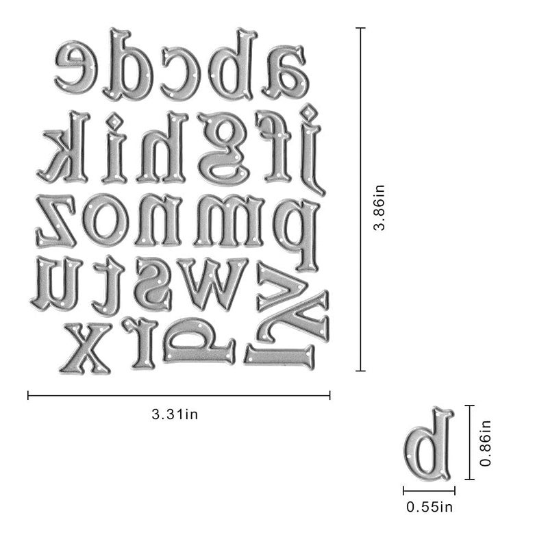 Hying Metal Capital 26 Alphabet Cutting Dies, Lowercase 26 Letters Alphabet Die Cuts for Card Making Stencil Embossing Tool Scrapbooking DIY Etched Craft Dies - Image 3