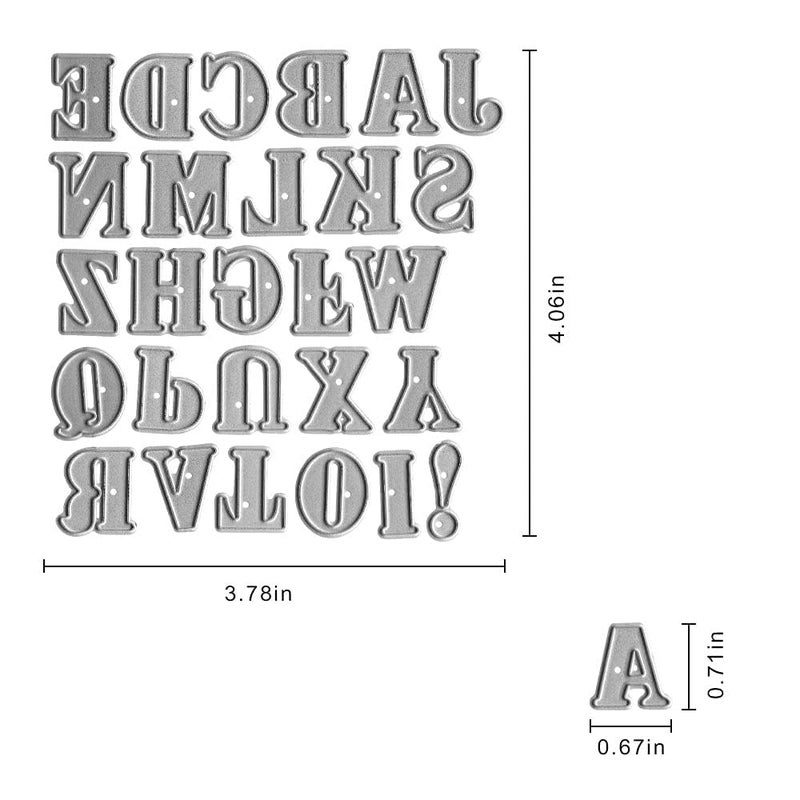 Hying Metal Capital 26 Alphabet Cutting Dies, Lowercase 26 Letters Alphabet Die Cuts for Card Making Stencil Embossing Tool Scrapbooking DIY Etched Craft Dies - Image 2