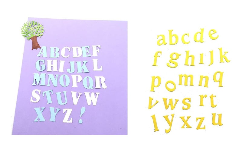 Hying Metal Capital 26 Alphabet Cutting Dies, Lowercase 26 Letters Alphabet Die Cuts for Card Making Stencil Embossing Tool Scrapbooking DIY Etched Craft Dies - Image 4