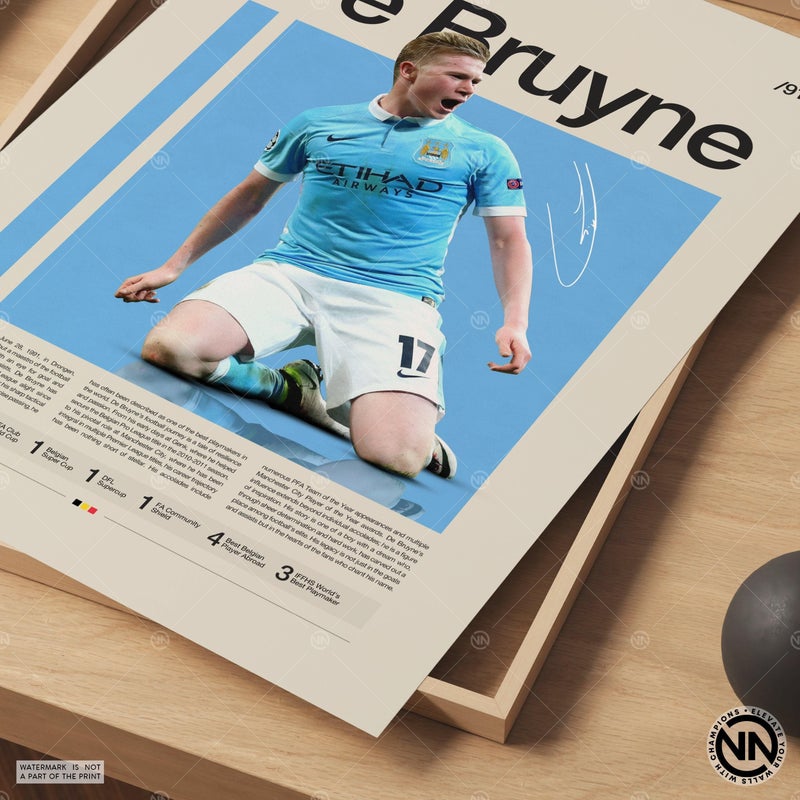 TNESSENTIAL Kevin De Bruyne Poster, Manchester City Poster, Soccer Gifts, Sports Poster, Football Player Poster, Soccer Wall Art, Sports Bedroom Posters - Image 5