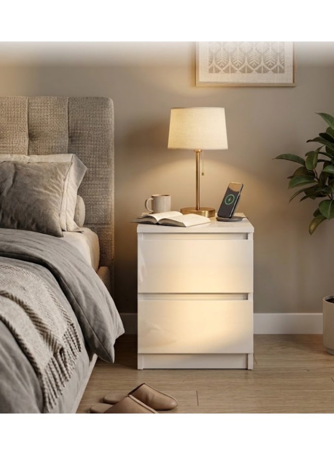 Modern MDF nightstand - Height 55 cm - Width 40 cm - Depth 40cm - Image 2