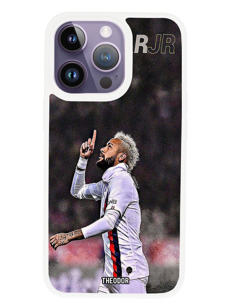 Theodor Protective Case Anti Scratch Shock Proof Cover For APPLE IPHONE 14 PRO Neymar Jr (White Bumper) - Image 1