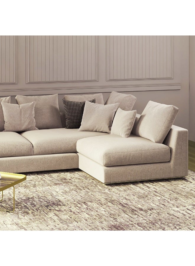 Al Home 4 Seater L-shape Sofa Linen 270x160x85 Cm - Beige - Image 4