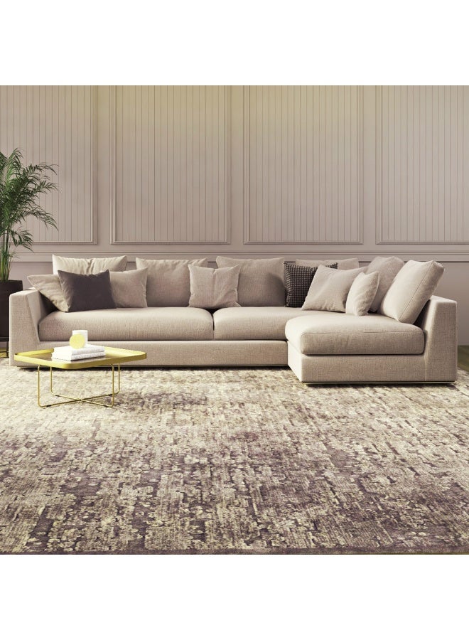 Al Home 4 Seater L-shape Sofa Linen 270x160x85 Cm - Beige - Image 1