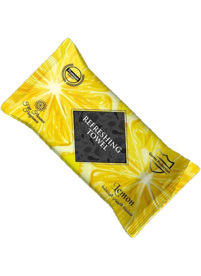 Zalcoon Refreshing Towel Wipes, Cotton Refreshment White Towels (100 Packs, 22x22cm) Mildly Scented Pre-moistened Towels to Use Hot or Cold - Lemon Scent  - Image 1