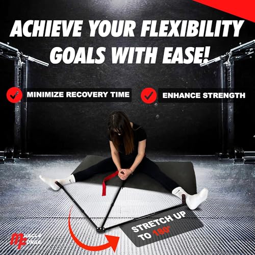 MuscleForge 3 Bar Leg Stretcher for Splits and Adductor Stretch to Over 180°, Split Machine for Flexibility with 6 Regulations - Legs Spreader, Groin Stretcher, Ballet, with Padded Grips and Strap - Image 4