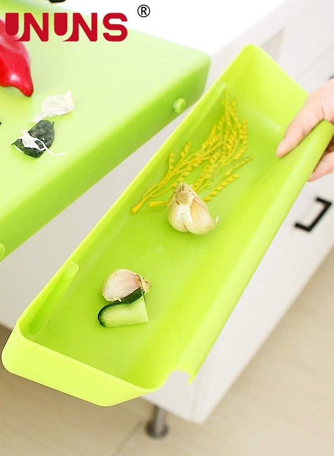 UNUNS Cutting Board with removable Storage,Non-slip Cutting Board with  Removable Storage,Chopping board,Cutting Mat for Kitchen Camping Kitchen Gadget,Kitchen Organizers Storage,38*29cm,Green - Image 2