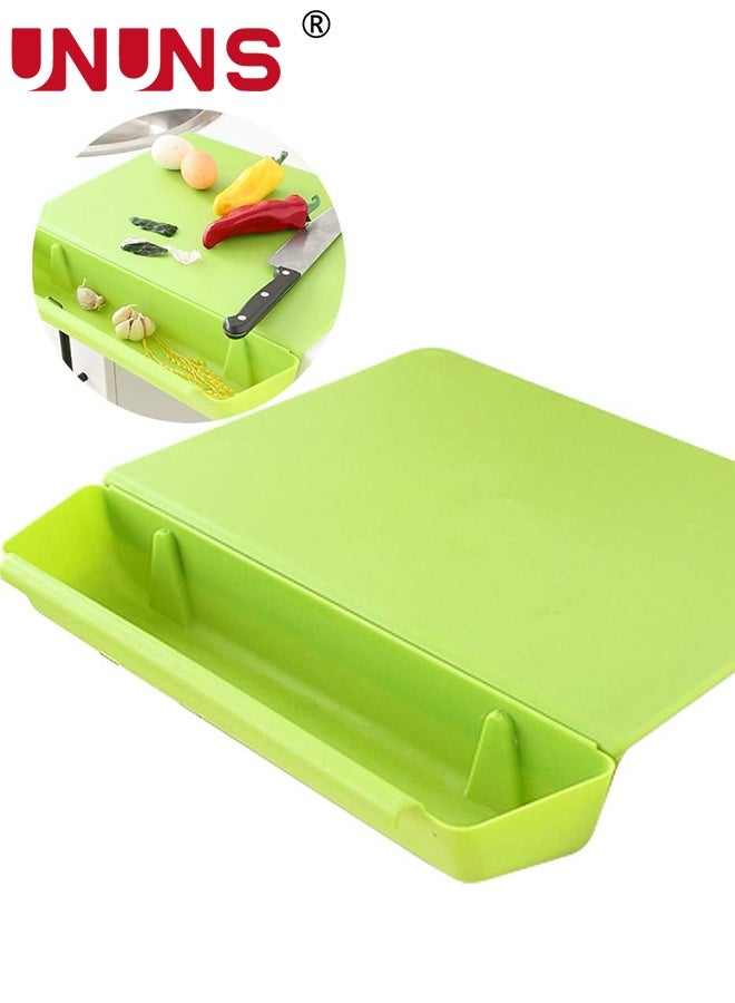 UNUNS Cutting Board with removable Storage,Non-slip Cutting Board with  Removable Storage,Chopping board,Cutting Mat for Kitchen Camping Kitchen Gadget,Kitchen Organizers Storage,38*29cm,Green - Image 1