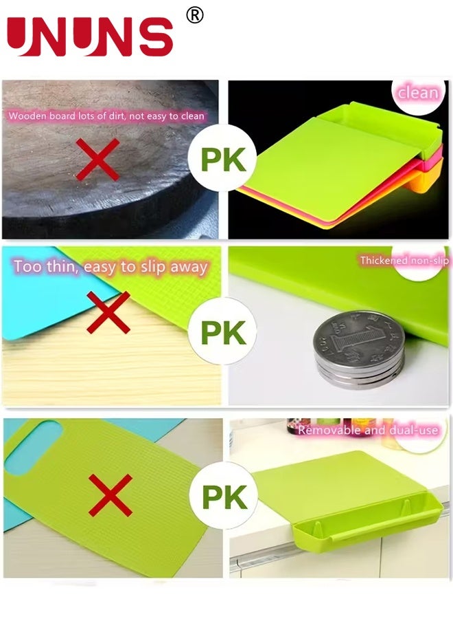 UNUNS Cutting Board with removable Storage,Non-slip Cutting Board with  Removable Storage,Chopping board,Cutting Mat for Kitchen Camping Kitchen Gadget,Kitchen Organizers Storage,38*29cm,Green - Image 5