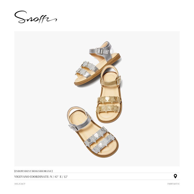 Snafi Children'S Sandals Big Children'S Princess Shoes Soft Sole Non-Slip Girls' Shoes - Image 3