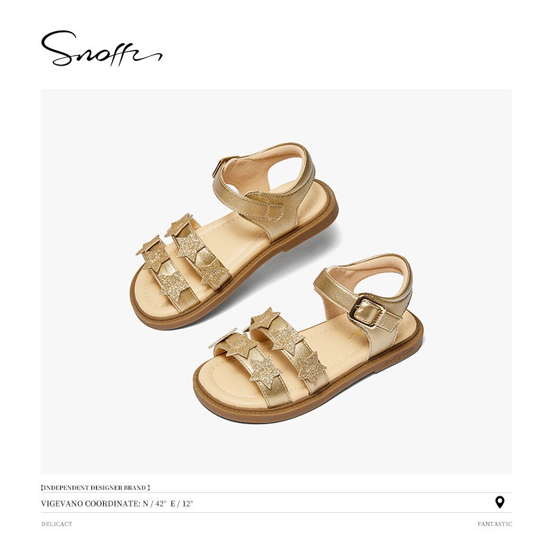 Snafi Children'S Sandals Big Children'S Princess Shoes Soft Sole Non-Slip Girls' Shoes - Image 4