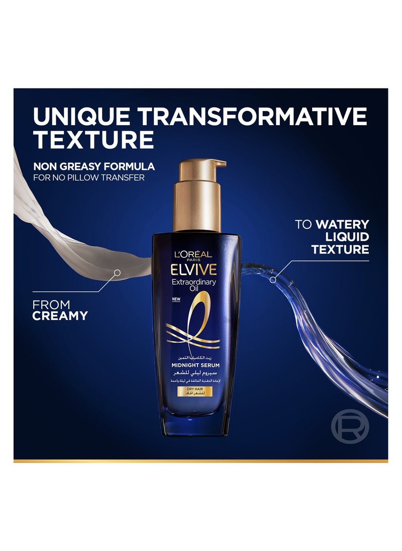 L'OREAL PARIS Elvive Extraordinary Oil Midnight Serum for Dry Hair 100ml  - Image 4