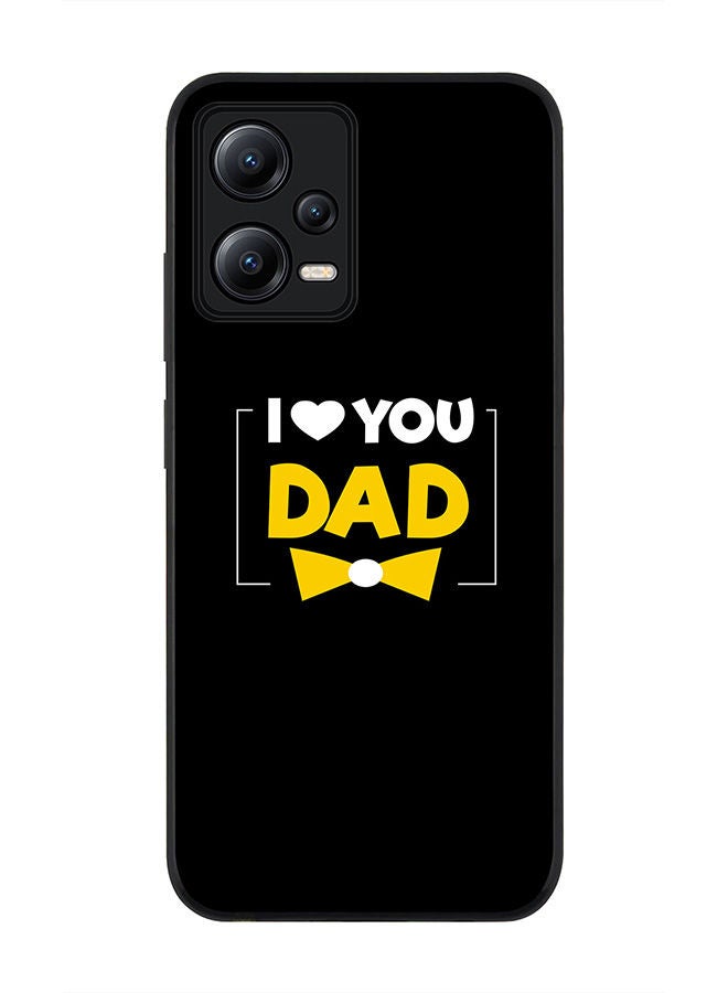 Stylizedd Rugged Black edge case for Poco X5 / Redmi Note 12 5G Slim fit Soft Case Flexible Rubber Edges Anti Drop TPU Gel Thin Cover - I Loveyou Dad - Image 1