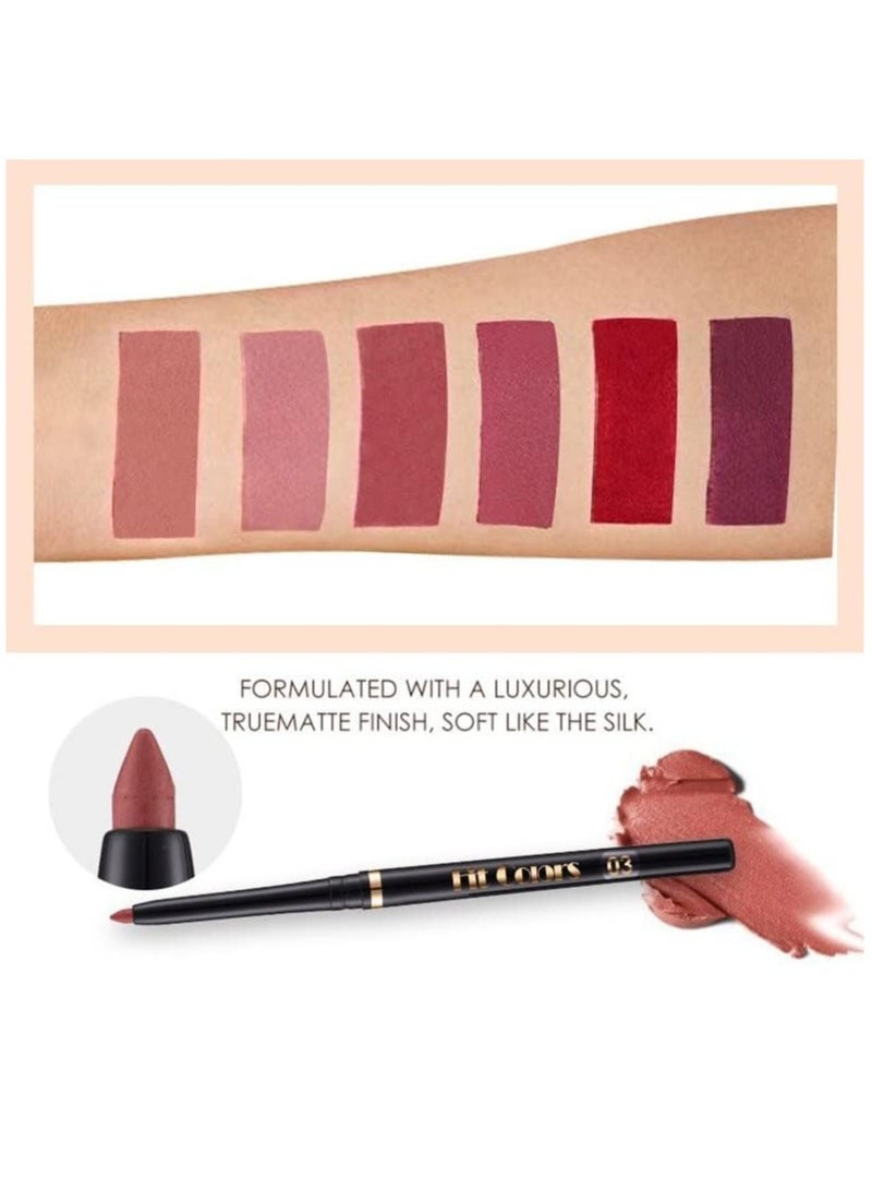 Excefore 6Pcs Lip Liner and Lipstick Set, 3 Velvety Matte Liquid Lipsticks + 3 Matching Smooth Lip Liner, Long-Lasting Wear Waterproof Lip Gloss, Makeup Lipstick Gift Kit for Women Girls Daily Party Work - Image 5