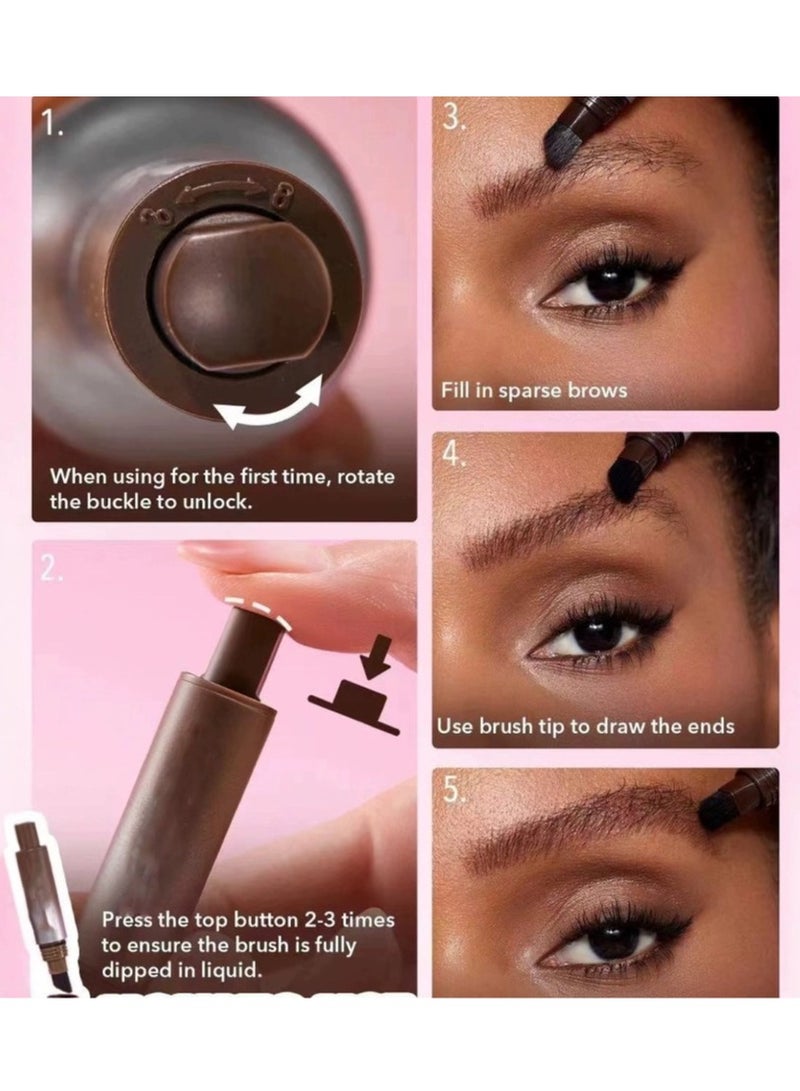 PAGE VINE Waterproof and Long-lasting Eyebrow Tint Cream with Brush, Smudge-proof Liquid Eyebrow Pencil for Precise and Natural-looking Brows, Waterproof Eyebrow Gel Pen, Eyebrow Tinting Cream (04 Chocolate) - Image 3