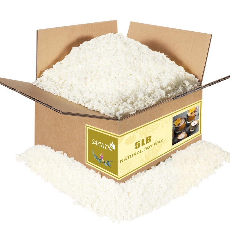 SACATR 5LB Soy Wax for Candle Making, 100% Soy Wax - Natural Candle Wax- No additives and Pure, Premium Quality Candle Wax for Candle Making - Image 1