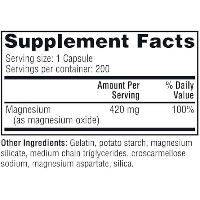 Twinlab Magnesium Caps - High Absorption Magnesium Supplement to Support Leg Cramps Relief - Magnesium Capsules for Stress Relief, 420 mg, 200 Count - 1 Pack - Image 2