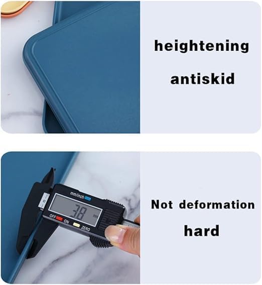 RoarCraft Multifunction Rectangle Dinner Plates - Wheat Straw Reusable Dinnerware Dishes Set, Food Plate Saucers Tray, Fruits, Salad, Snack, BPA Free (Blue, 25CM, Set of 4) - Image 4