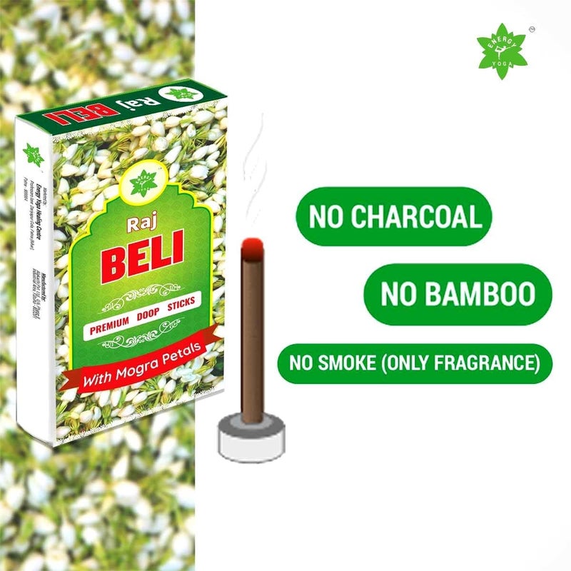 ENERGY YOGA Beli Dhoop Incense SticksLuxury Smokeless Dhoop Infused with Original Beli Petals The Fragrant Enchanting Scent of Jasmine Namely Belifor a Truly Indulgent Experience Pack of 12 - Image 3